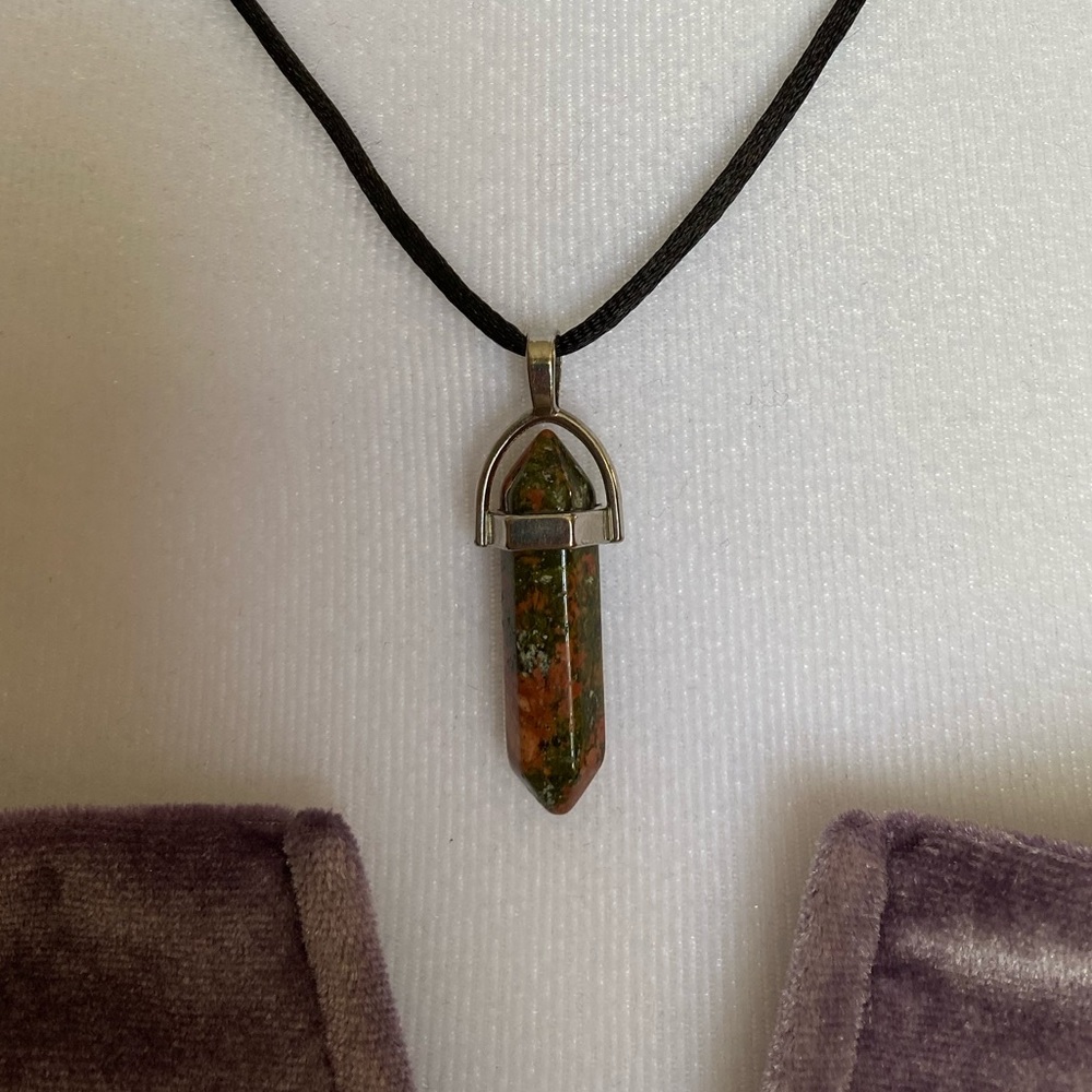 Mix n Match Unakite Calming Psychic Manifest 18” Adjustable Silk Cord Necklace